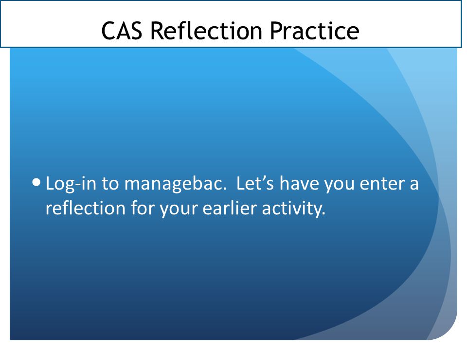 CAS Project Reflection